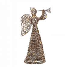Enfeite Natalino Espressione Anjo com Luz Marrom 51 cm