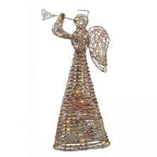 Enfeite Natalino Espressione Anjo com Luz Marrom 63 cm