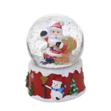Enfeite Natalino Espressione Bola de Água com Papai Noel Vermelha e Branca 7 cm