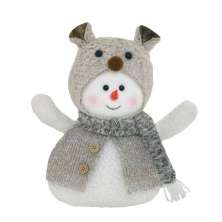 Enfeite Natalino Espressione Boneco de Neve Branco e Cinza 32 cm