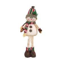 Enfeite Natalino Espressione Boneco de Neve Branco e Listrado 54 cm