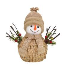 Enfeite Natalino Espressione Boneco de Neve Branco e Marrom 23 cm