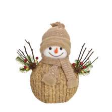 Enfeite Natalino Espressione Boneco de Neve Branco e Marrom 29 cm