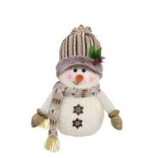 Enfeite Natalino Espressione Boneco de Neve Branco e Marrom Claro 33 cm