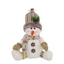 Enfeite Natalino Espressione Boneco de Neve Branco e Marrom Claro 35 cm