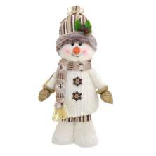 Enfeite Natalino Espressione Boneco de Neve Branco e Marrom Claro 44 cm