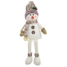 Enfeite Natalino Espressione Boneco de Neve Branco e Marrom Claro 59 cm