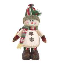 Enfeite Natalino Espressione Boneco de Neve Branco e Verde 39 cm