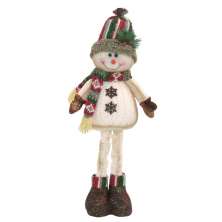 Enfeite Natalino Espressione Boneco de Neve Branco e Verde 54 cm