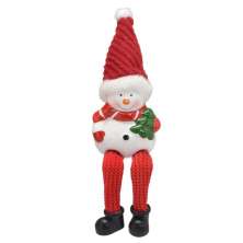 Enfeite Natalino Espressione Boneco de Neve Branco e Vermelho 20 cm