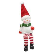 Enfeite Natalino Espressione Boneco de Neve Branco e Vermelho 21 cm