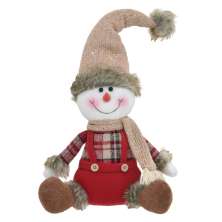 Enfeite Natalino Espressione Boneco de Neve Branco e Vermelho 38 cm