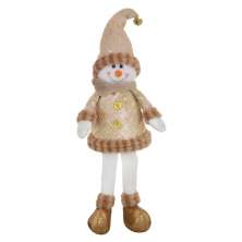 Enfeite Natalino Espressione Boneco de Neve Dourado e Branco 60 cm
