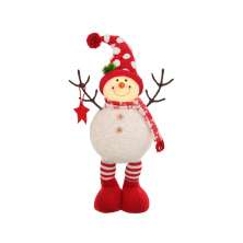 Enfeite Natalino Espressione Boneco de Neve com Luz Branco e Vermelho 35 cm