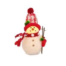 Enfeite Natalino Espressione Boneco de Neve com Luz Branco e Vermelho 46 cm