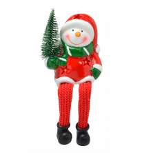 Enfeite Natalino Espressione Boneco de Neve com Luz Vermelho e Branco 18 cm