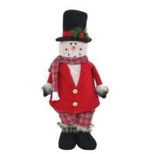 Enfeite Natalino Espressione Boneco de Neve com Terno Vermelho e Branco 52 cm