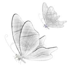 Enfeite Natalino Espressione Borboleta Prata 60 cm 110V