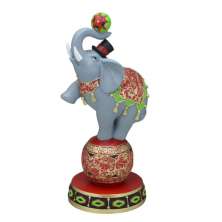 Enfeite Natalino Espressione Elefante Cinza e Vermelho 30 cm