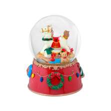 Enfeite Natalino Espressione Globo com Cavalo Vermelho 15 cm