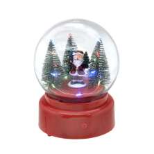 Enfeite Natalino Espressione Globo de Neve Papai Noel com Luz e Movimento Vermelho e Branco 19 cm