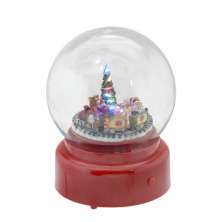Enfeite Natalino Espressione Globo de Nevecom Luz e Movimento Vermelho e Branco 19 cm