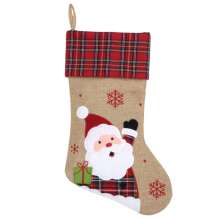 Enfeite Natalino Espressione Meia Papai Noel Bege e Vermelha