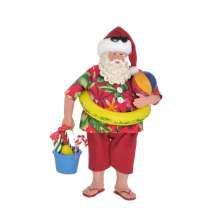 Enfeite Natalino Espressione Papai Noel Amarelo e Vermelho 27 cm