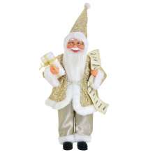Enfeite Natalino Espressione Papai Noel Branco e Dourado 50 cm