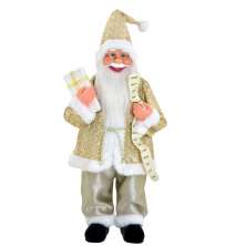 Enfeite Natalino Espressione Papai Noel Branco e Dourado 65 cm