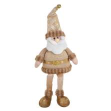 Enfeite Natalino Espressione Papai Noel Dourado e Branco 60 cm