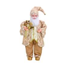 Enfeite Natalino Espressione Papai Noel Dourado e Branco 91 cm