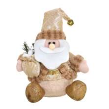 Enfeite Natalino Espressione Papai Noel Dourado e Branco II 29 cm
