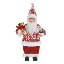 Enfeite Natalino Espressione Papai Noel Flocos de Neve Vermelho e Branco 31 cm