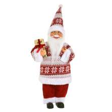 Enfeite Natalino Espressione Papai Noel Flocos de Neve Vermelho e Branco 50 cm