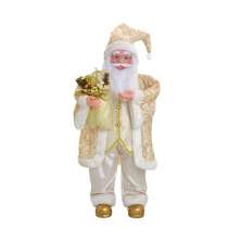 Enfeite Natalino Espressione Papai Noel II Dourado e Branco 91 cm