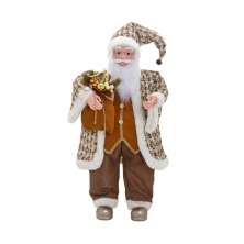 Enfeite Natalino Espressione Papai Noel II Marrom e Branco 91 cm