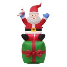 Enfeite Natalino Espressione Papai Noel Inflável com LED Vermelho e Branco 184 cm Bivolt