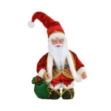 Enfeite Natalino Espressione Papai Noel Musical II Vermelho e Verde 33 cm