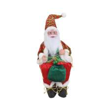 Enfeite Natalino Espressione Papai Noel Musical II Vermelho e Verde 40 cm