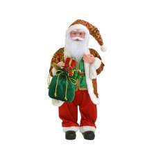 Enfeite Natalino Espressione Papai Noel Musical II Vermelho e Verde 64 cm