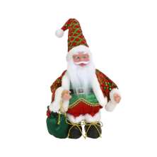 Enfeite Natalino Espressione Papai Noel Musical Vermelho e Verde 33 cm