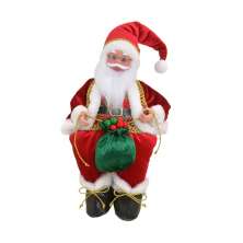 Enfeite Natalino Espressione Papai Noel Musical Vermelho e Verde 40 cm