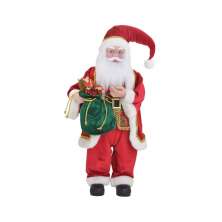 Enfeite Natalino Espressione Papai Noel Musical Vermelho e Verde 64 cm
