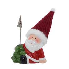 Enfeite Natalino Espressione Papai Noel Porta-Cartão Vermelho e Branco 10 cm