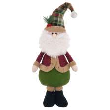 Enfeite Natalino Espressione Papai Noel Verde e Vermelho 77 cm