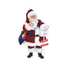 Enfeite Natalino Espressione Papai Noel com Caixa de Correio Vermelho e Branco 27 cm