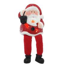 Enfeite Natalino Espressione Papai Noel com Luz Vermelho e Branco 17 cm