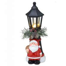 Enfeite Natalino Espressione Papai Noel com Luz Vermelho e Branco 23 cm