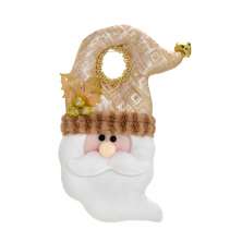 Enfeite Natalino Espressione Papai Noel de Pendurar Dourado e Branco 30 cm